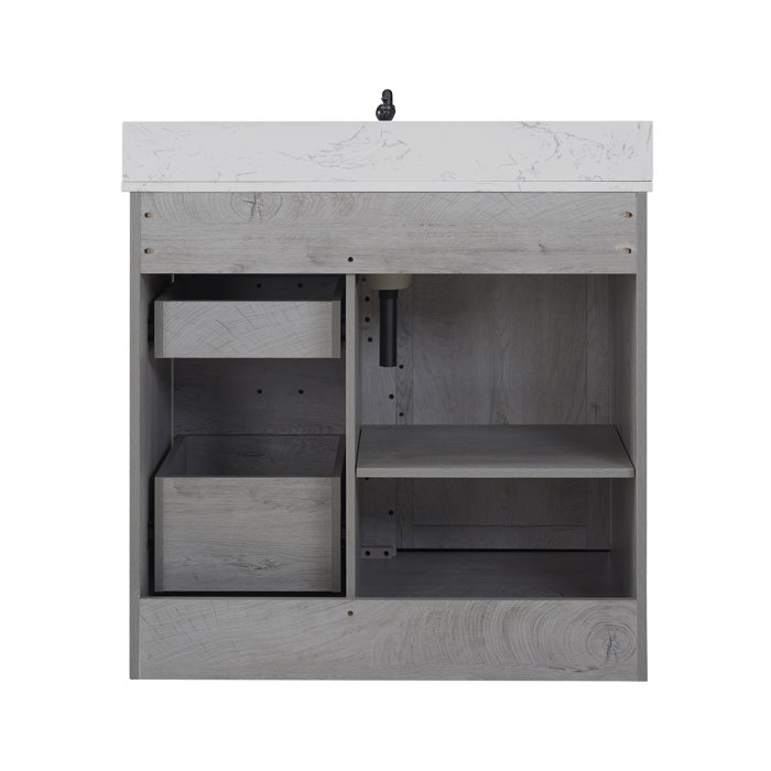 Sand & Stable Jillian 36'' Single Bathroom Vanity with Engineered Stone